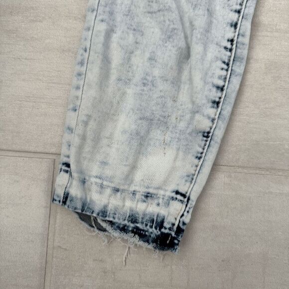 Elite Jeans Skinny Distressed Elastic Waistband Pockets High Rise Acid Wash XL - Picture 6 of 9